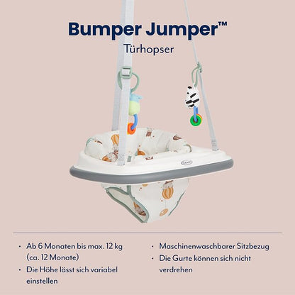 Graco Bumper Jumper™ hüppekiik uksele mänguasjadega, kuni 12 kg, värviline