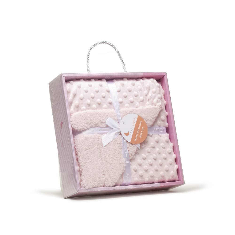 Interbaby pehme beebitekk Sherpa voodriga 80 × 110 cm, roosa