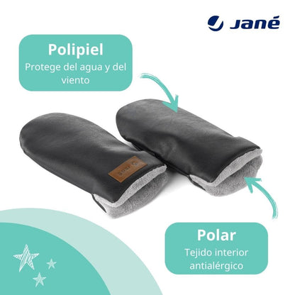 Jane magnetkinnitusega vankrikindad, must nahk, vee- ja tuulekindlad