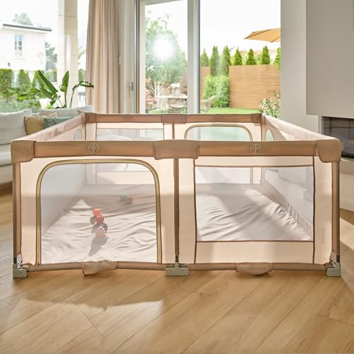 Lionelo Florence Easy Fold XL kokkupandav mänguaedik 150 × 180 cm, hall