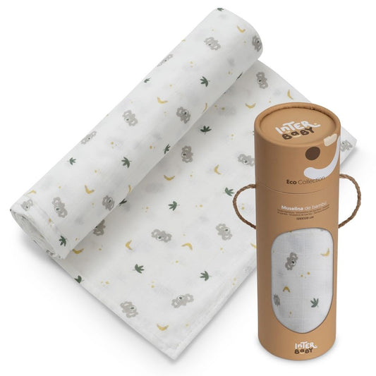 Interbaby bambusmusliinist tekk 120 × 120 cm – Koala hall