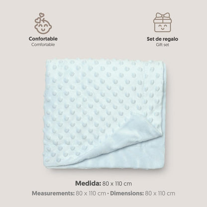 Interbaby Bubbles beebitekk 80 × 110 cm, helesinine