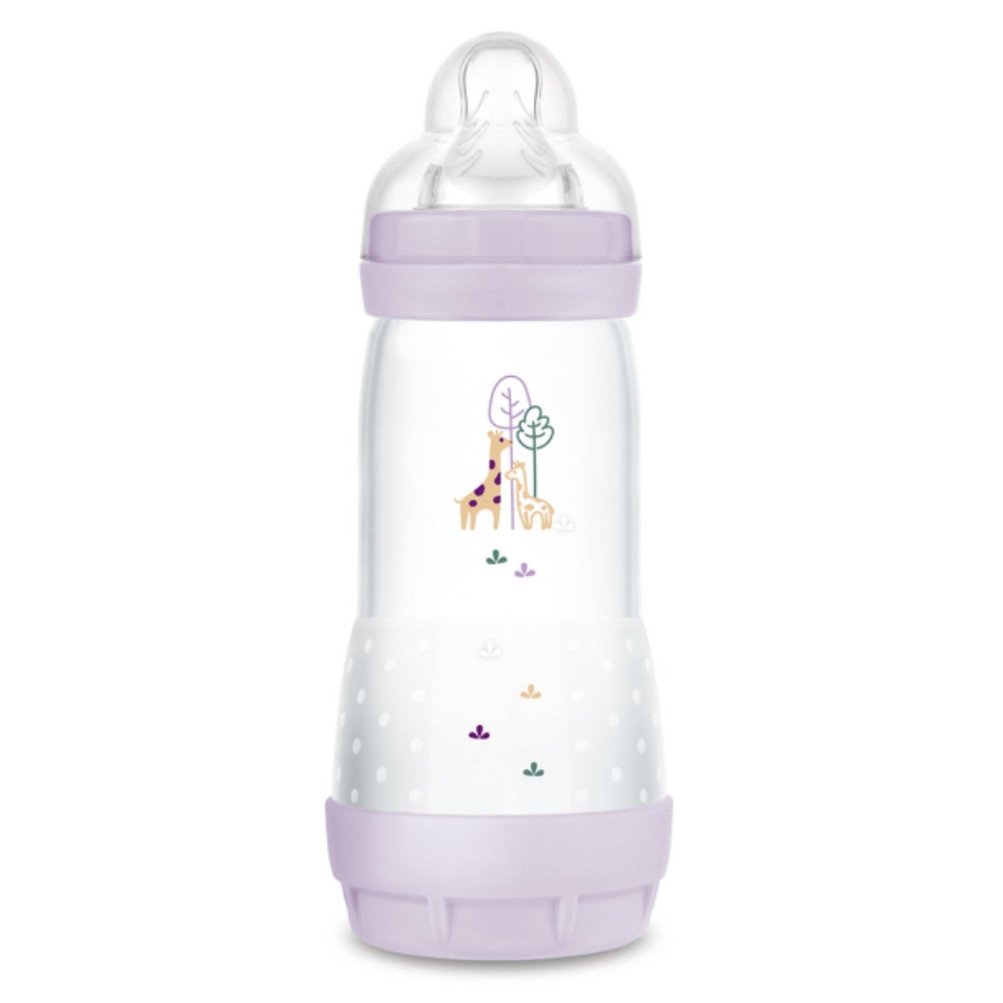 MAM Easy Start koolikutevastane lutipudel 320 ml, 4+ kuud, kiire vool, lilla