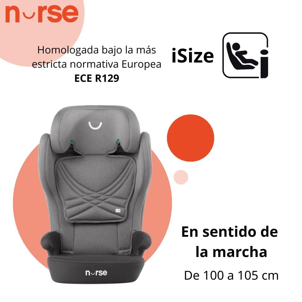 Nurse Spring turvatool i-Size 100-150 cm, kokkupandav, ISOFIX, hall