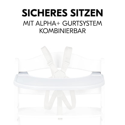 hauck Click Tray söögialus Alpha+ ja Beta+ puidust söögitoolile, valge, 6–36 kuud