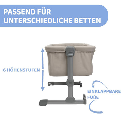 Chicco Next2Me Essential -sivusänky, 6 korkeusasentoa, beige (Dove), 0–6 kuukautta