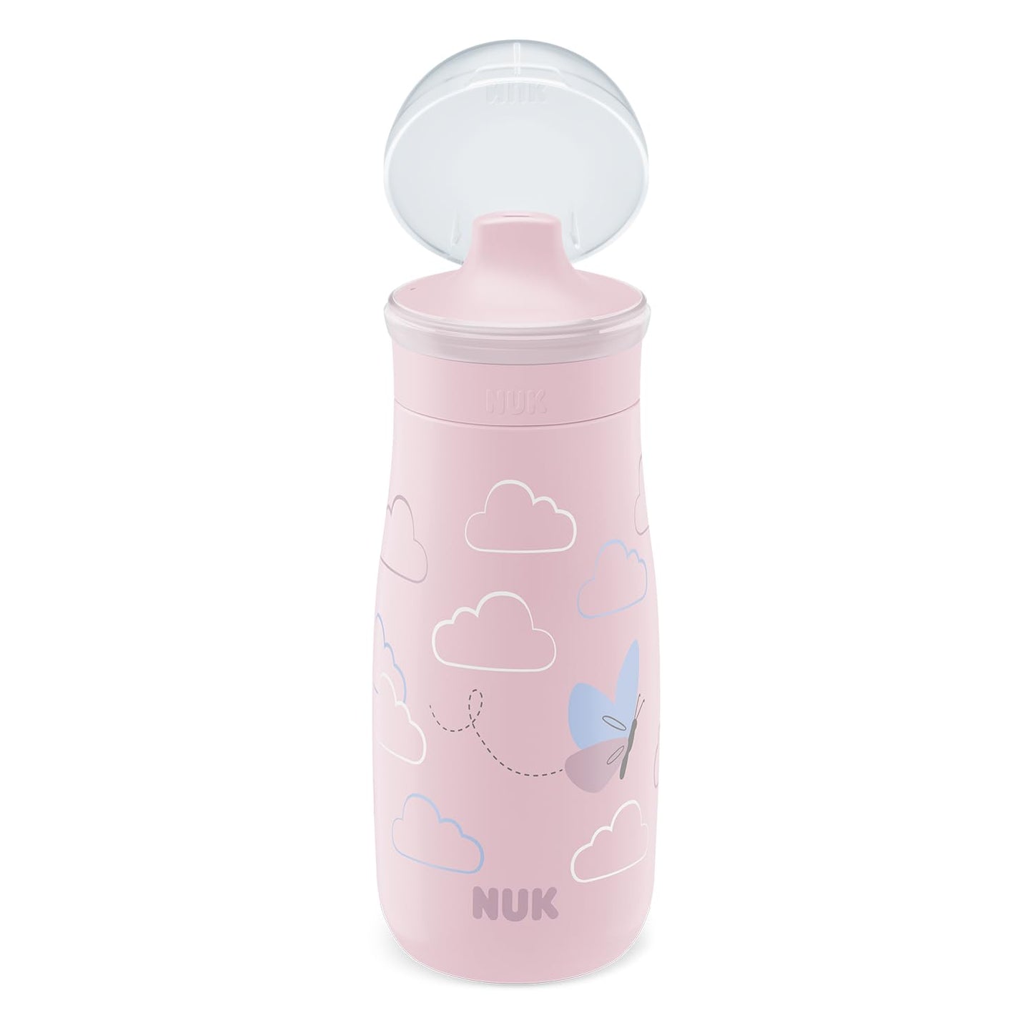 NUK Mini-Me joogitops lastele, 300 ml, Pink Butterfly (9+ kuud)
