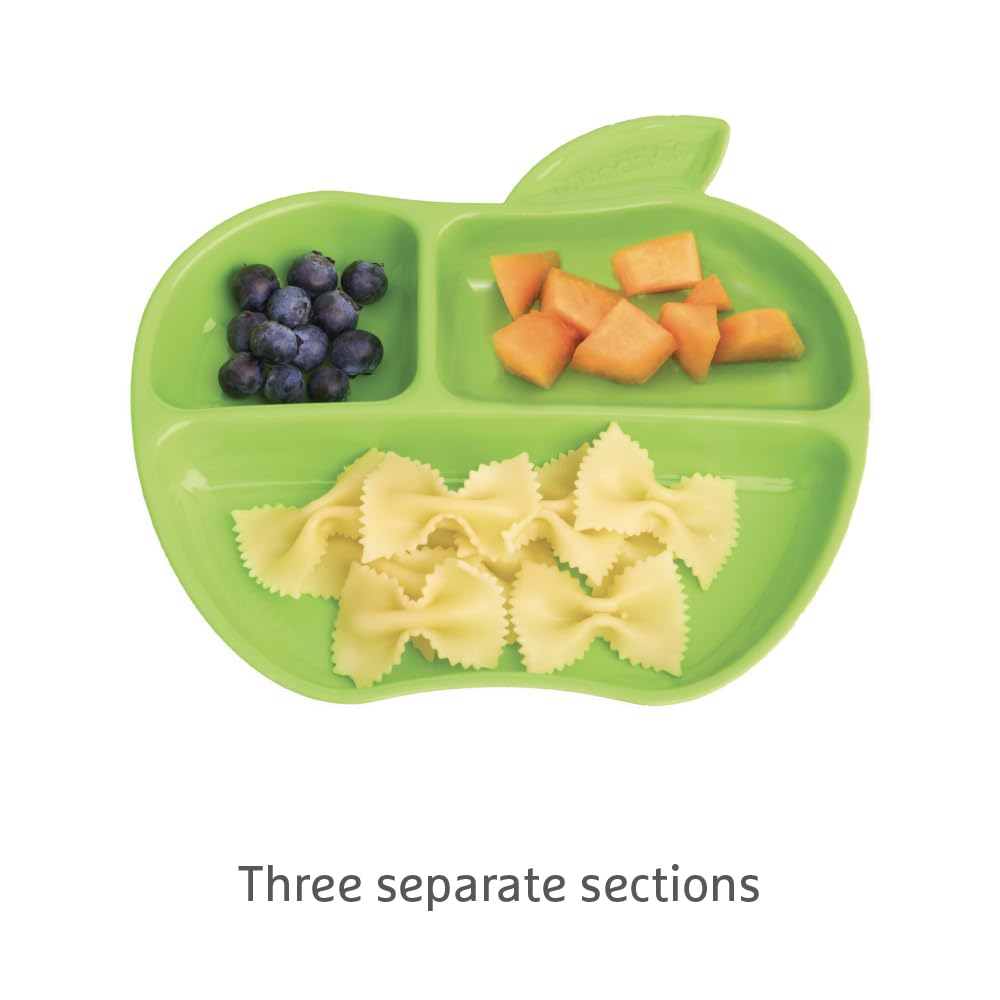 Munchkin Lil’ Apple jaotatud taldrikud lastele, 3 tk (kollane, punane, roheline)