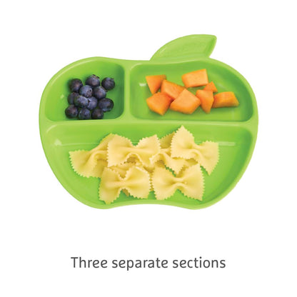 Munchkin Lil’ Apple jaotatud taldrikud lastele, 3 tk (kollane, punane, roheline)