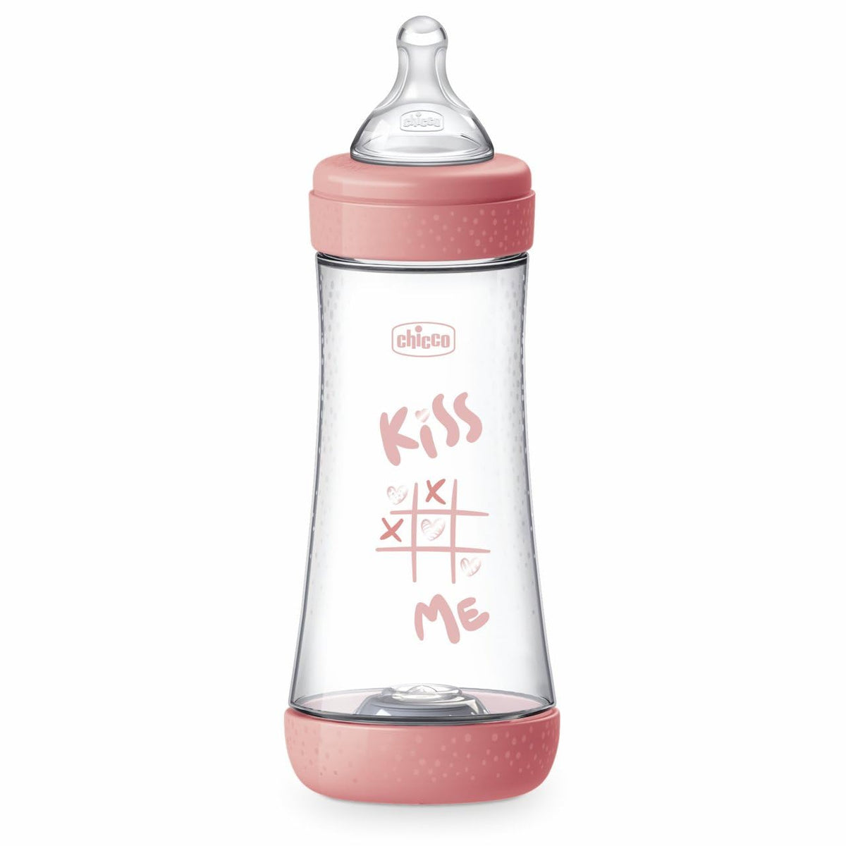 Chicco PERFECT 5 -koliikin vastainen tuttipullo 300 ml, vaaleanpunainen, 4+ kk, Intui-flow-järjestelmä