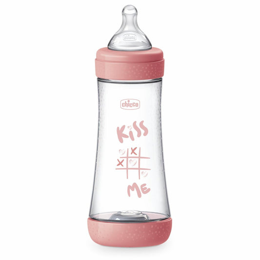 Chicco PERFECT 5 -koliikin vastainen tuttipullo 300 ml, vaaleanpunainen, 4+ kk, Intui-flow-järjestelmä