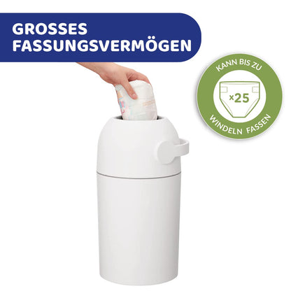 Chicco Windeleimer Odour Off, valge, lõhnavaba süsteem, 25 mähkme jaoks
