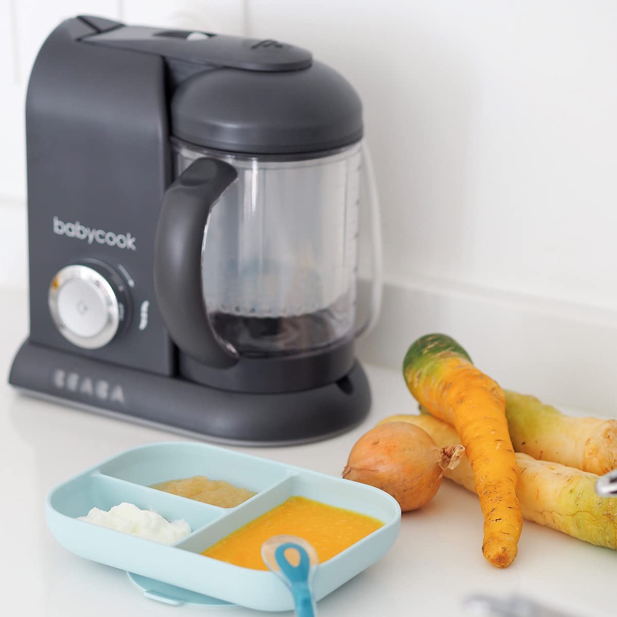 Béaba Babycook Solo 4-ühes blender-auruti, 1100 ml, tumehall