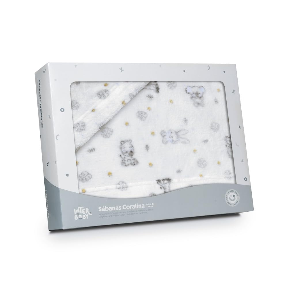 Interbaby voodipesukomplekt beebivoodile 60 x 120 cm Koala valge/sinine