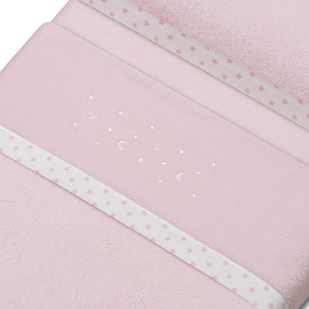 Interbaby soe korallist voodipesu komplekt beebivoodile 60 × 120 cm, Star Moon Pink