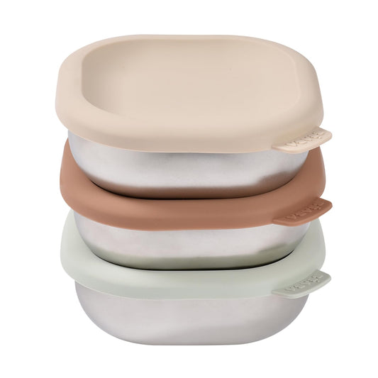 Béaba Natural Set - ruostumattomasta teräksestä valmistetut vauvanruokapurkit, 3 kpl, 250 ml