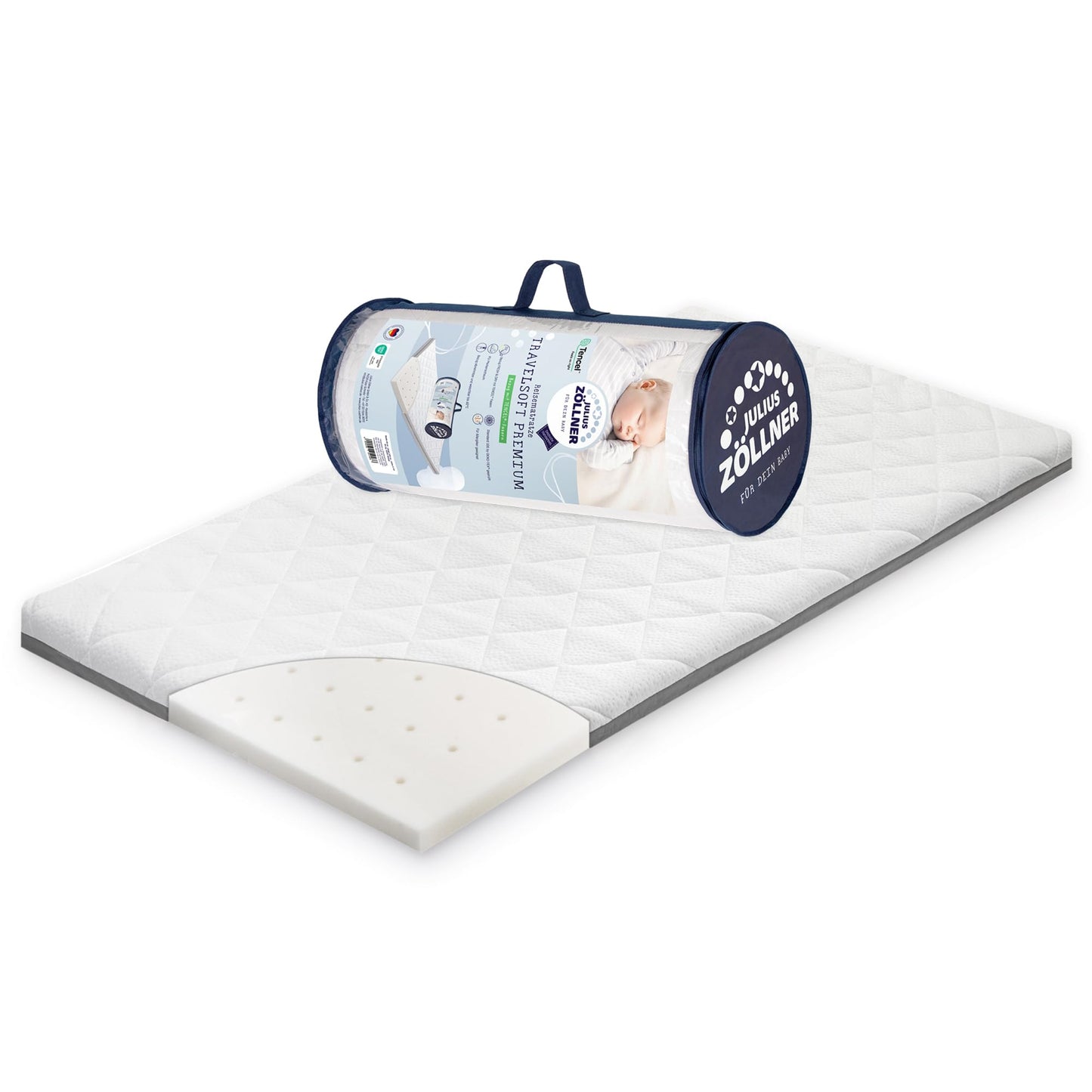 Julius Zöllner reisivoodi madrats Travelsoft Premium 60 x 120 cm
