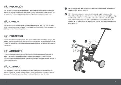 Interbaby 5-ühes evolutsiooniline kolmerattaline ratas, sinakashall