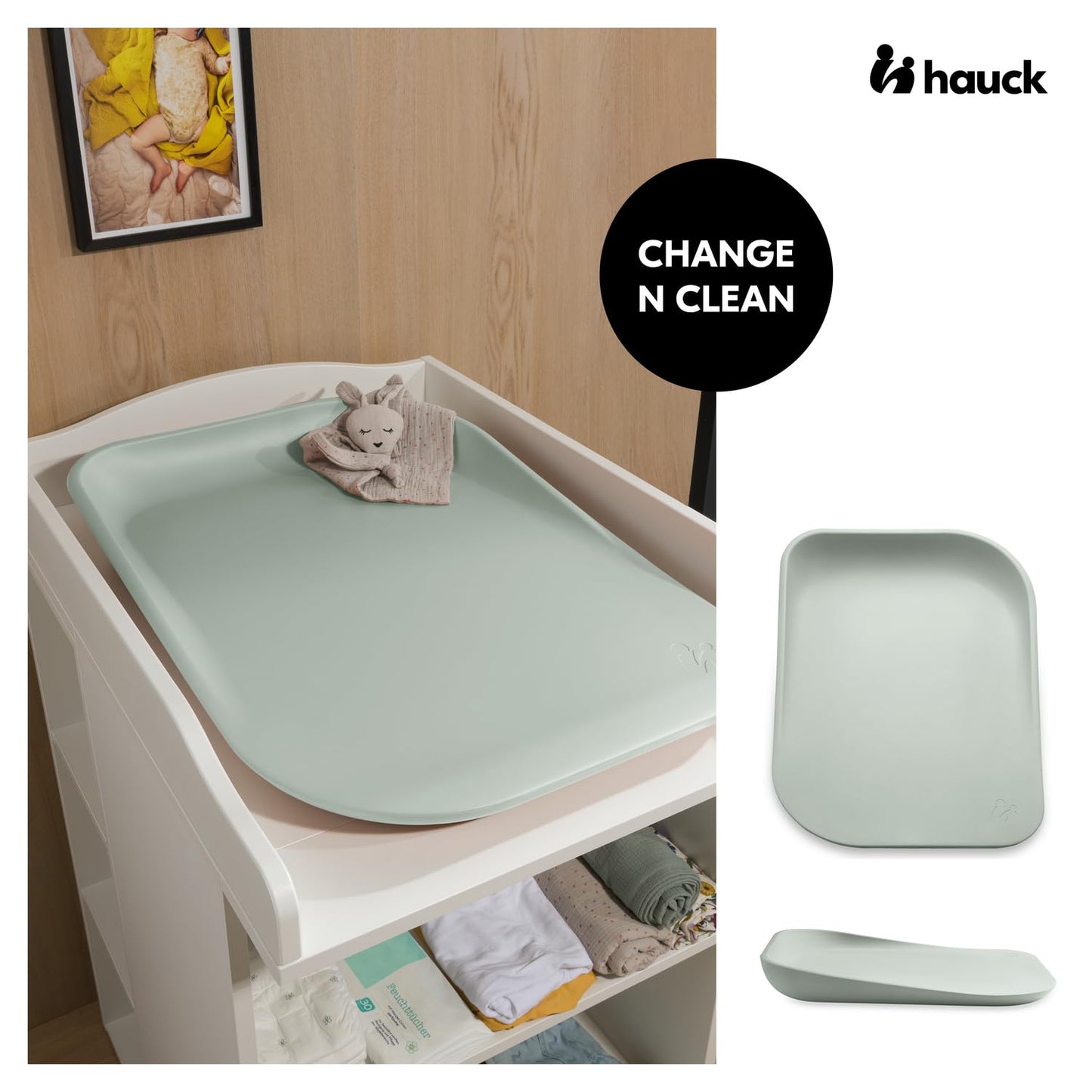 hauck mähkimisalus Change N Clean Sage Green, 50 x 70 cm, kuni 25 kg