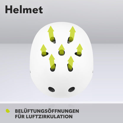 Lionelo Helmet lasten kypärä, säädettävä 50-56 cm, leukasuojalla, valkoinen