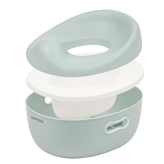 Nattou 3in1 beebipott Care, pott, astmepink ja WC-iste, alates 18 kuust, roheline