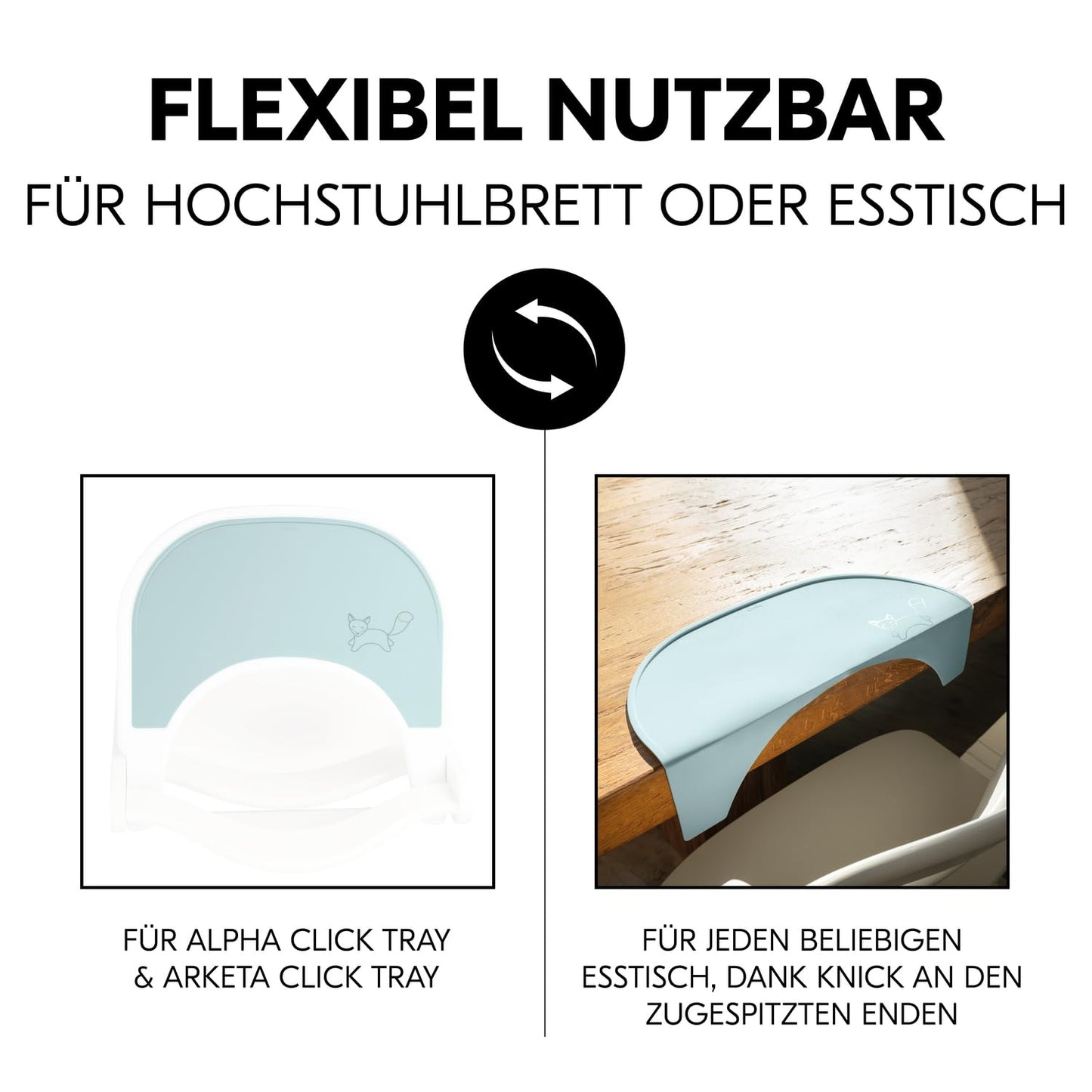 hauck silikoonist lauamatt Alpha Click Tray jaoks, Fox Mint