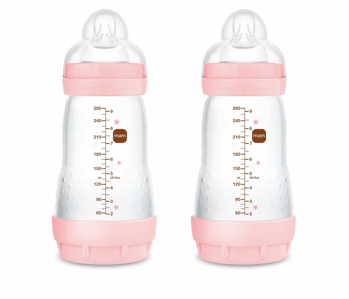 MAM Easy Start Anti-Colic tuttipullosetti 2 kpl, 260 ml, vaaleanpunainen, 2-4 kk, A138
