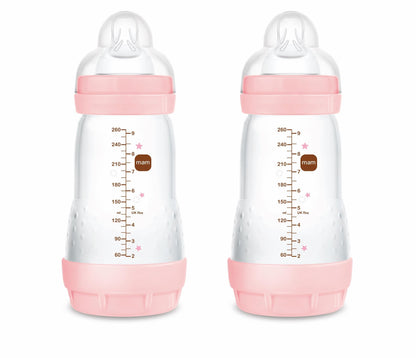MAM Easy Start Anti-Colic tuttipullosetti 2 kpl, 260 ml, vaaleanpunainen, 2-4 kk, A138