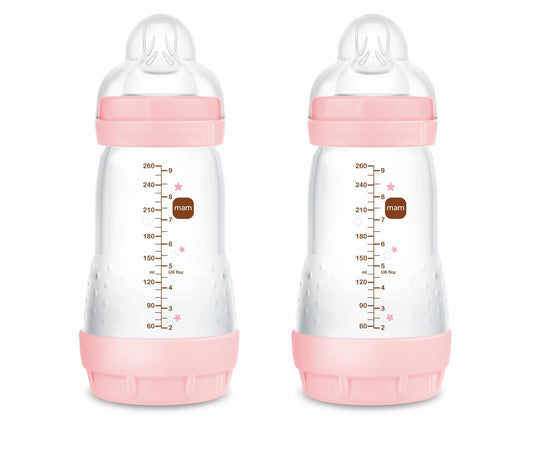 MAM Easy Start Anti-Colic tuttipullosetti 2 kpl, 260 ml, vaaleanpunainen, 2-4 kk, A138