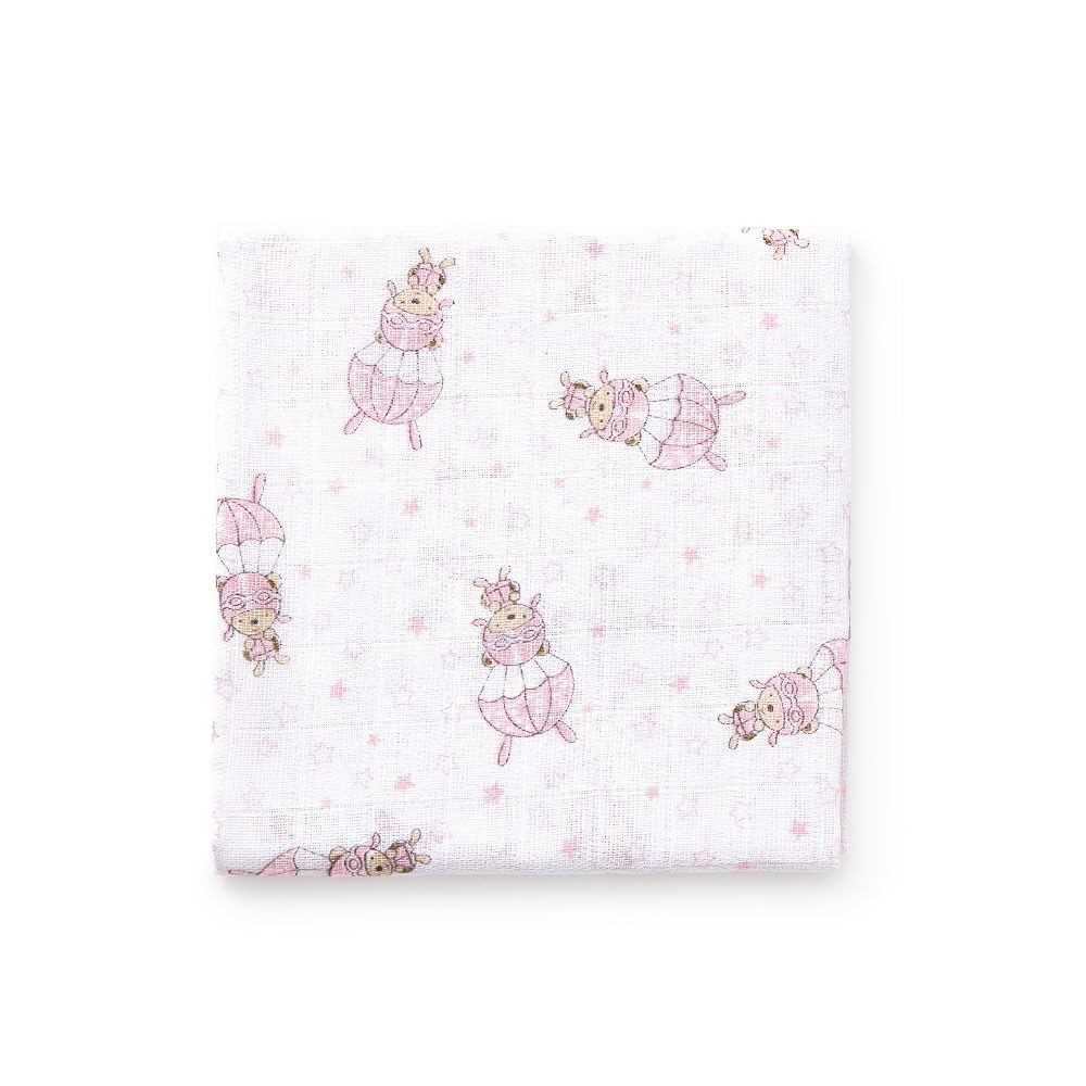 Interbaby puuvillaiset harsopyyhkeet 80 × 80 cm, 3 kpl, vaaleanpunainen, malli 98971-02