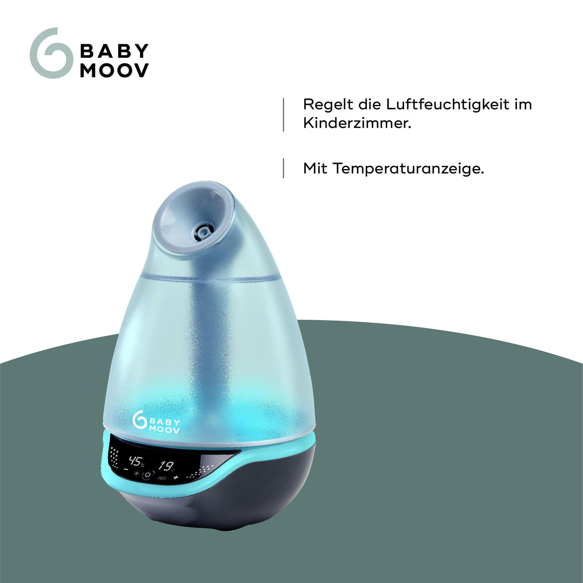 Babymoov Hygro Plus digitaalinen ilmankostutin 7-värisellä yövalolla, 2,5 l, jopa 20 m²