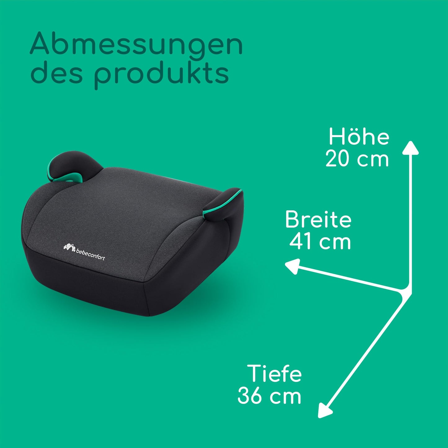 Bebeconfort Manga i-Safe turvatooli istmekõrgendus, 6–12 a, 125–150 cm, Tinted Black