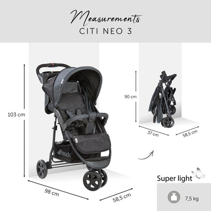 hauck Citi Neo II kolmerattaline jalutuskäru, tumehall, alates sünnist kuni 22 kg