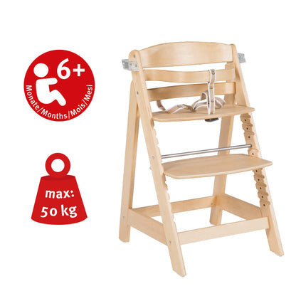 roba Sit Up Click söögitool kandikuga, naturaalne puit (kuni 50 kg)