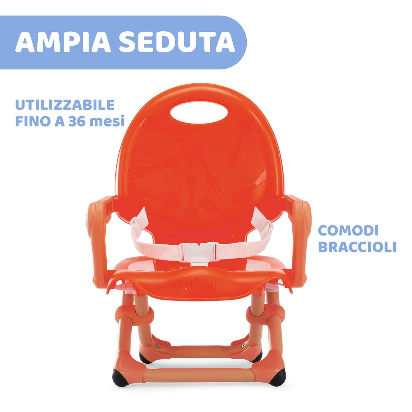 Chicco Pocket Snack söögitooli iste Poppy Red, 6–36 kuud, kuni 15 kg