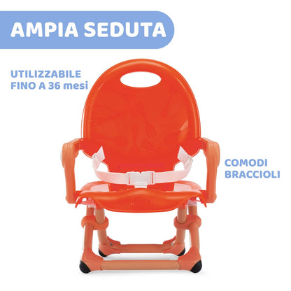 Chicco Pocket Snack söögitooli iste Poppy Red, 6–36 kuud, kuni 15 kg
