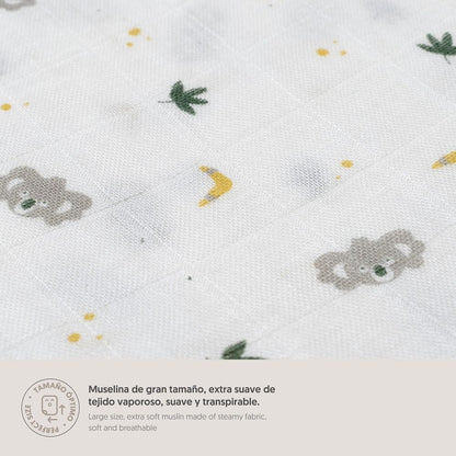 Interbaby bambusmusliinist tekk 120 × 120 cm – Koala hall