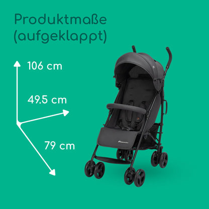 Bebeconfort Dusk kerge ja kompaktne jalutuskäru 0–22 kg, lamava asendiga, Mineral Graphite