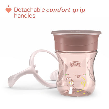 Chicco Perfect Cup Premier joogitops 360° 200 ml, roosa (12+ kuud)