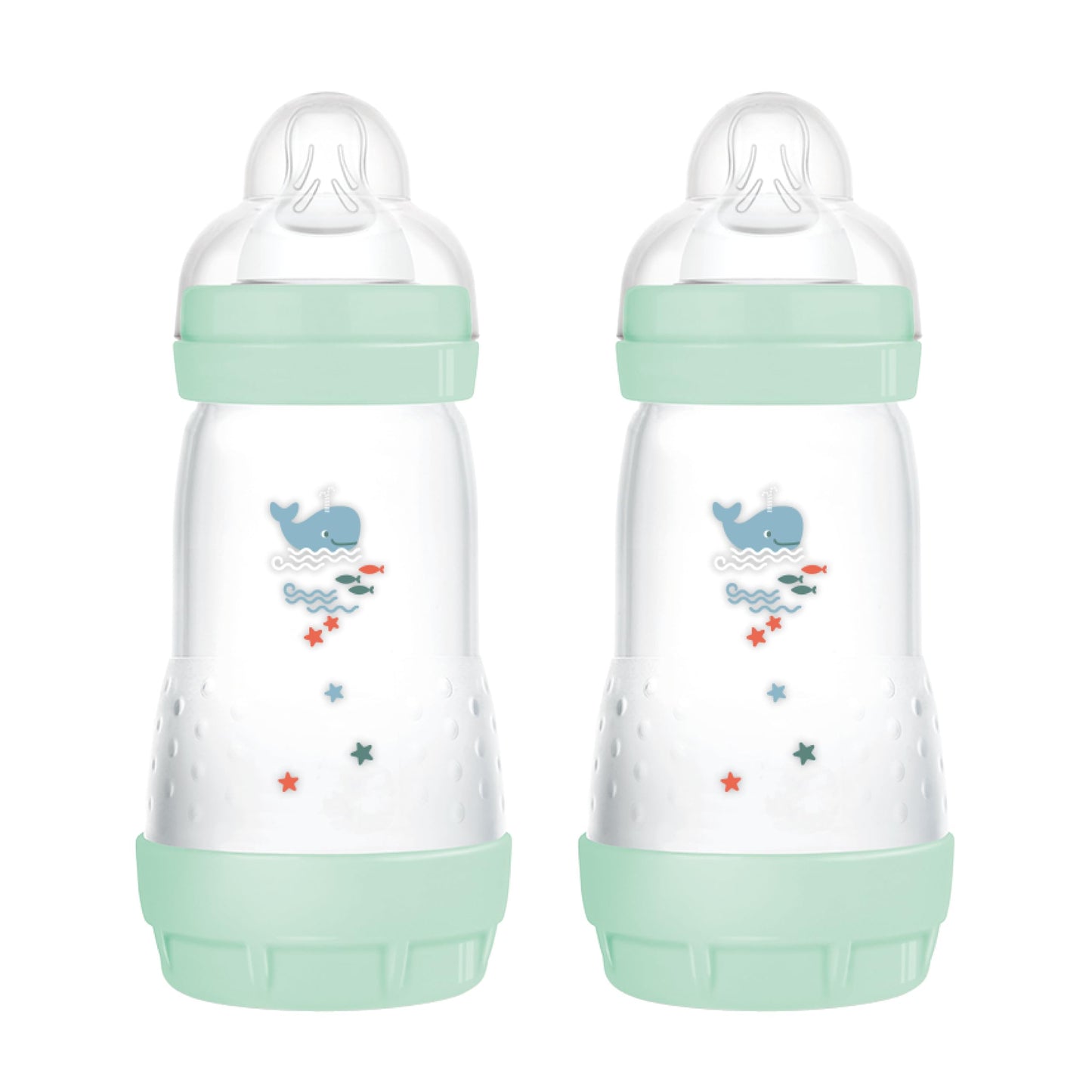 MAM Easy Start koolikuvastane lutipudel 260 ml, 4+ kuud, münt, 2 tk