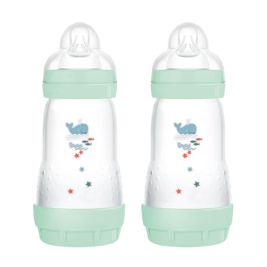 MAM Easy Start koolikuvastane lutipudel 260 ml, 4+ kuud, münt, 2 tk