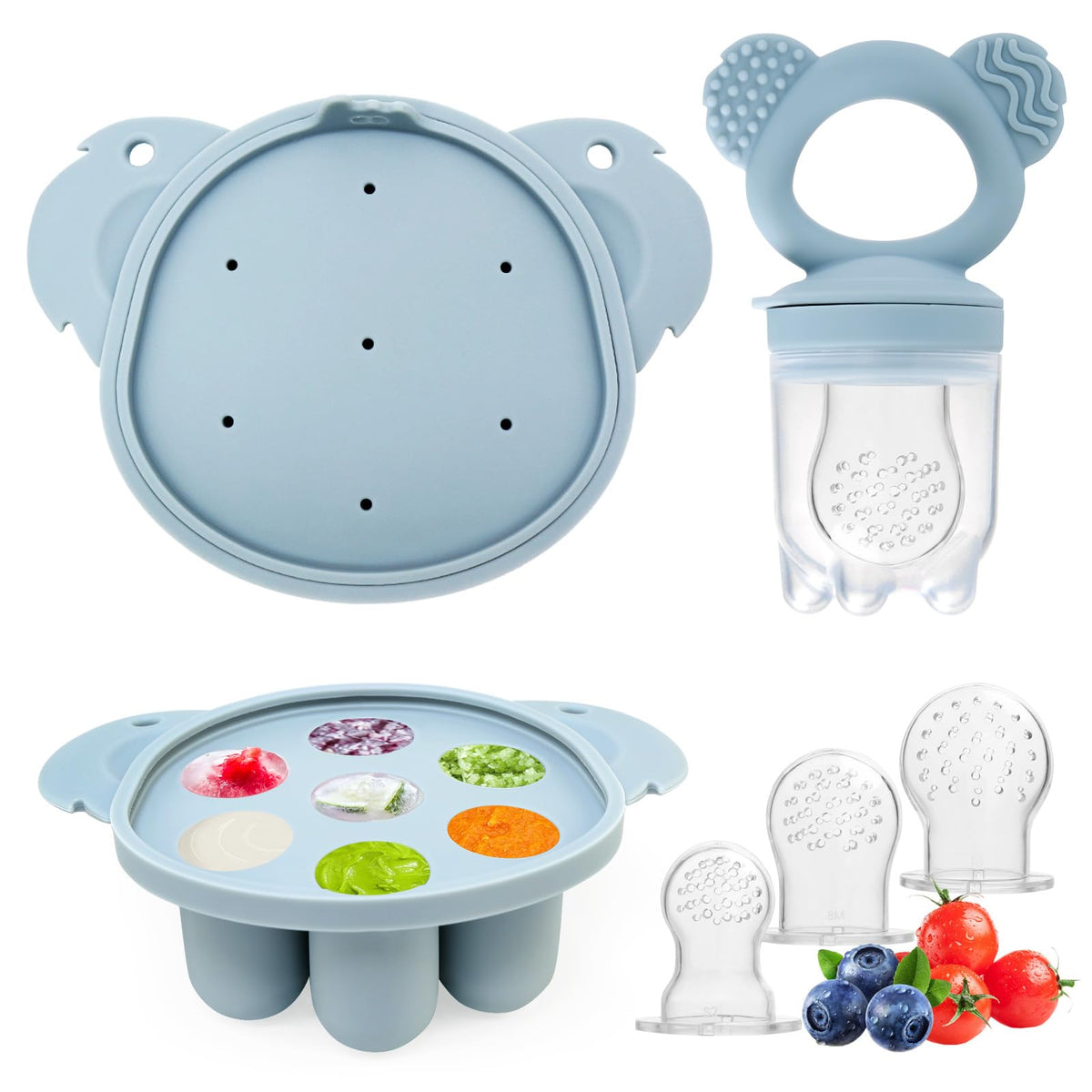 JoyPlus hedelmätutti BFS-Nipple, 3+ kk, pölynsininen (Staubblau)