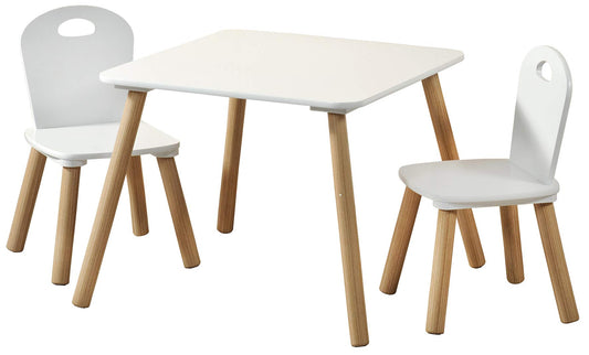 Kesper laste laua ja tooli komplekt, valge/puit (55 × 55 × 45 cm)
