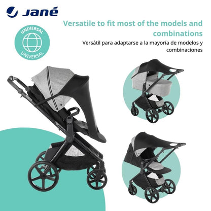 Jané universaalne päikesekaitse lapsevankrile UPF 50+, must