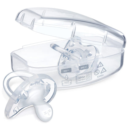 Chicco PhysioForma 100% silikoonist lutt 0–6 kuud (4 tk), läbipaistev/roheline/sinine, steriliseerimiskarbiga
