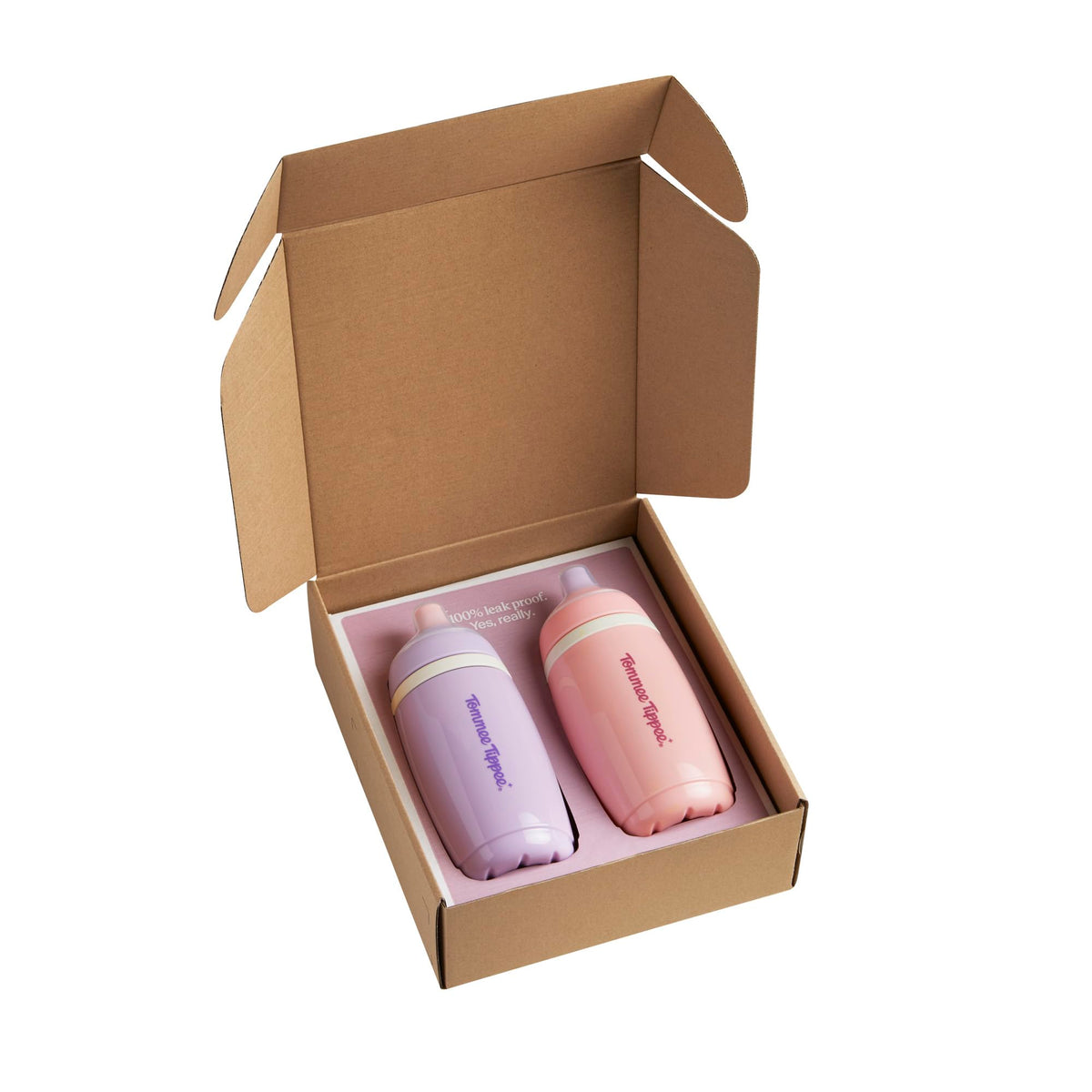 Tommee Tippee eristetty nokkamuki 266 ml, 2 kpl, vaaleanpunainen ja lila, 12+ kk