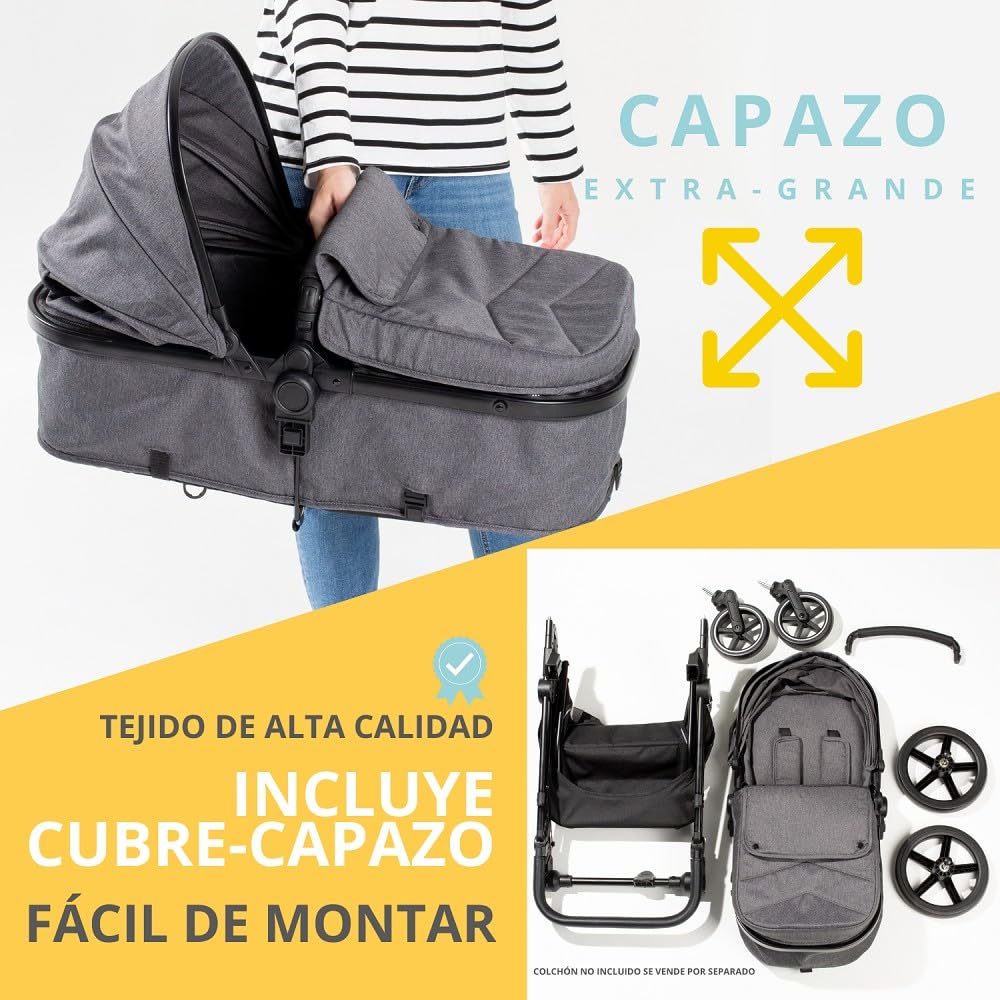 Interbaby Versa 2in1 lapsevanker vankrikorviga kuni 22 kg – must