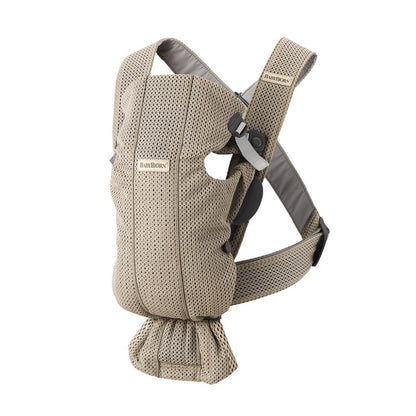 BabyBjörn Baby Carrier Mini kandekott, 3D Mesh, hall-beež