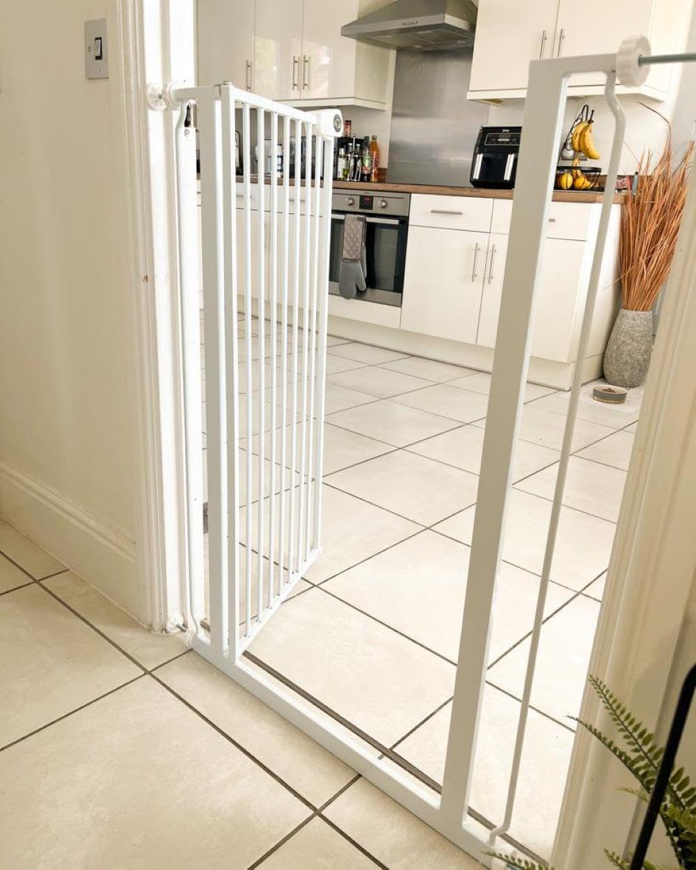 Safetots metallinen turvaportti Extra High, valkoinen, 68,5–75 cm, 104 cm
