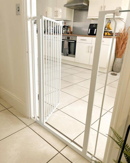 Safetots metallinen turvaportti Extra High, valkoinen, 68,5–75 cm, 104 cm